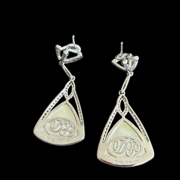 Dallas Prince sterling silver Elegant Silver and pearlescent Yellow Earrings - Picture 5 of 6